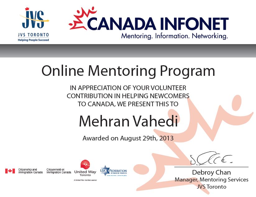 JVS Toronto Mentorship Certification